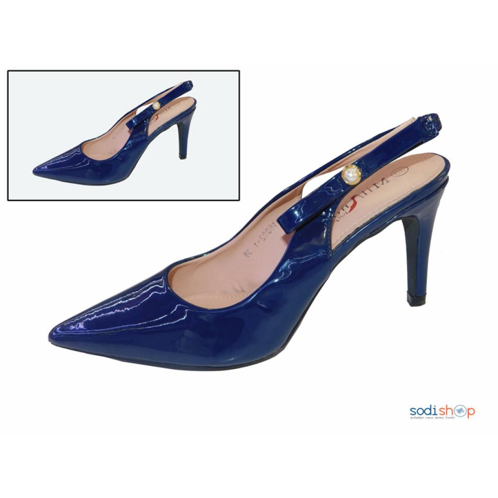 escarpins vernis bleu marine