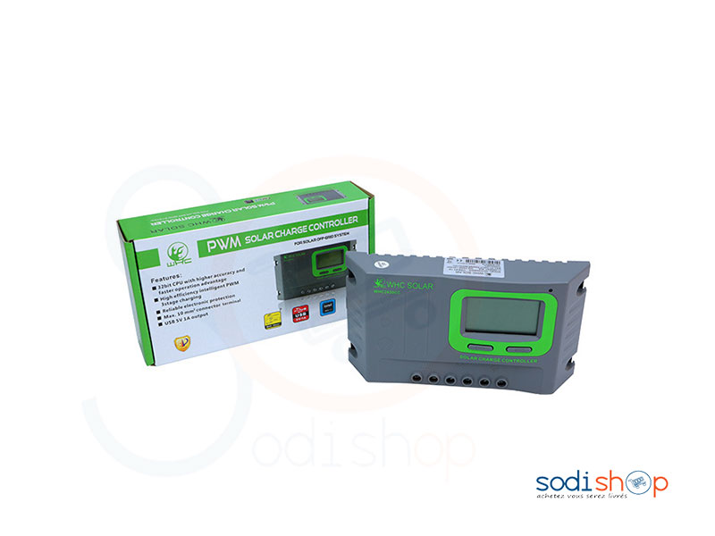 HQST 30A PWM Régulateur de Charge Solaire 12V/24V LCD Surcharge Protection Température Compensation pour Panneau Solaire Batterie et port USB 