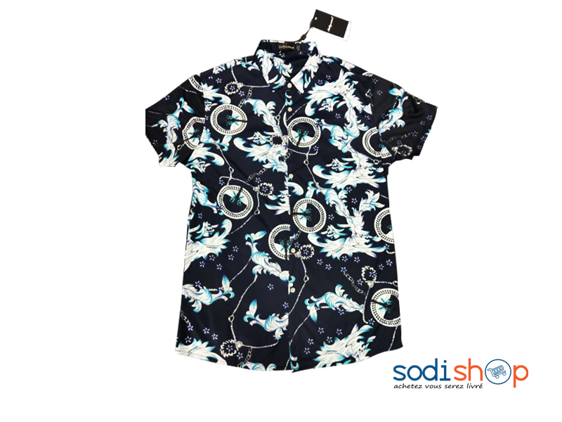 Chemise Homme Motif Imprime Manche Courte Bj00100 Sodishop