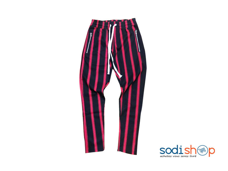 Pantalon à Rayure Couleur Noir et Rouge BK0096 - SodiShop