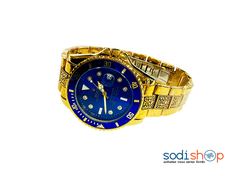 Rolex Submariner - Montre Homme Résistant à l'Eau Haute Qualité Couleur  Doré- DI0026 - SodiShop