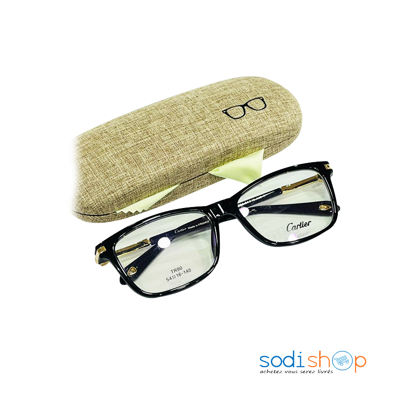 Lunettes Cartier Accessoire de Mode Couleur Noir et Dor DI0026