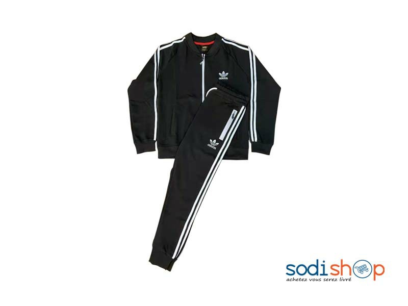 Ensemble Adidas Veste + Pantalon Jogging Sport - Survêtement Couleur Noir  BK0096 - Sodishop