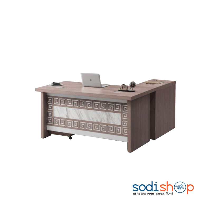 Meuble de Bureau Design Chic - Table en Bois Massif Forme L Marron 1.2  Mètre GM00138 - Sodishop