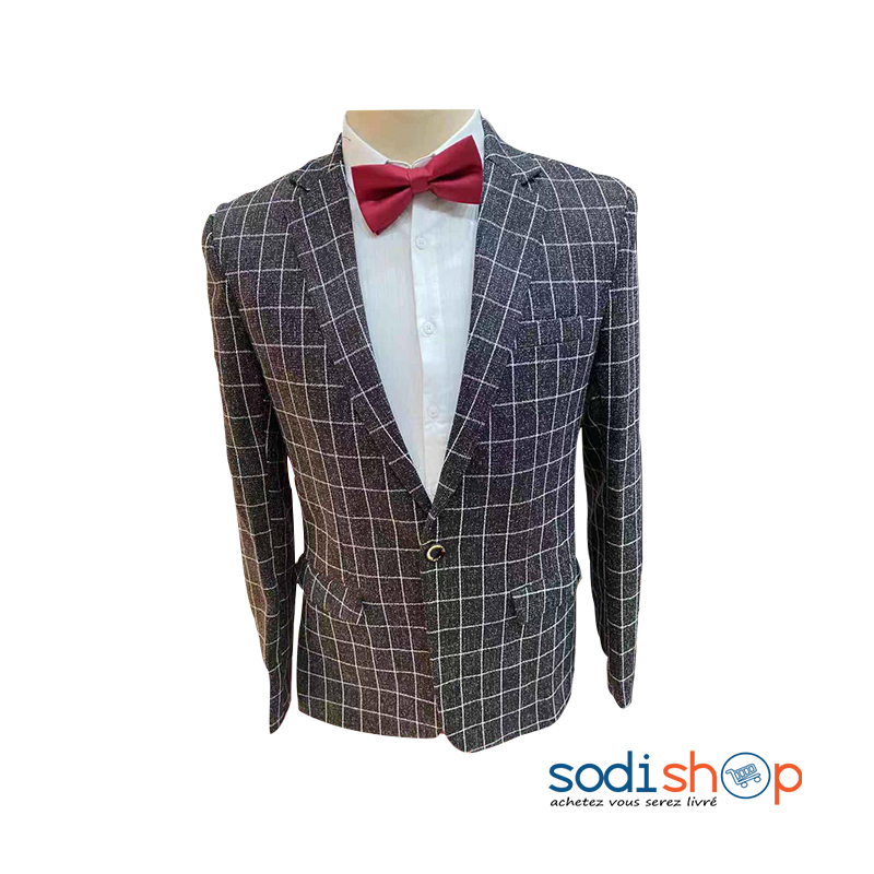 Blazer gris sales carreaux homme