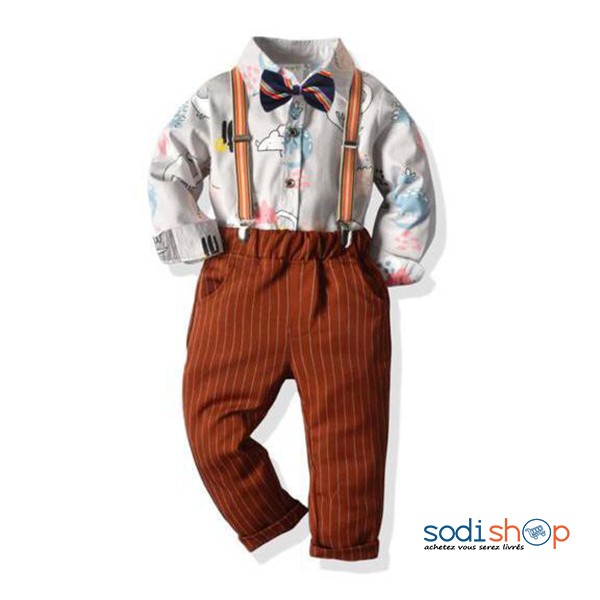 Complet Pour Garcon 1 2 Ans Style Special Salopette Enfant Blanc Et Rouge Mg Sodishop