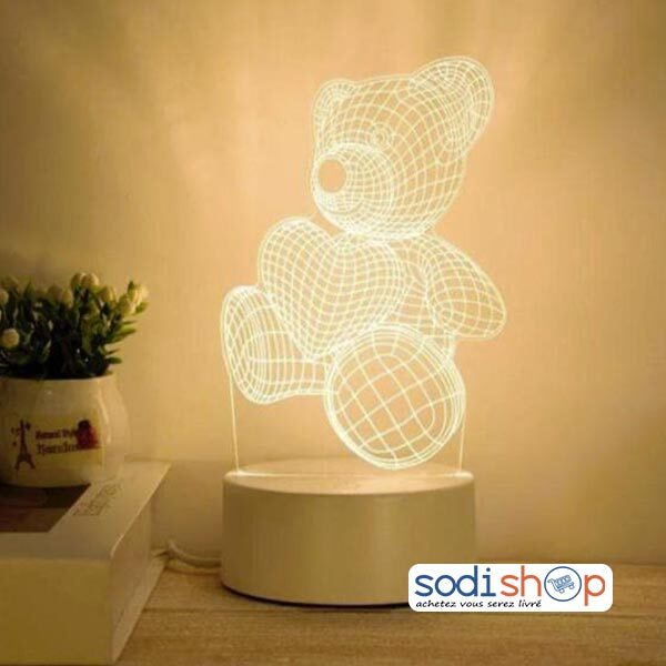 Veilleuse Pour Chambre De Bebe Lampe De Chevet Ourson Multicolore Mg Sodishop