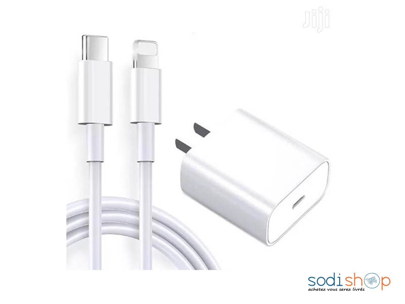 Chargeur 20 W Pour Smartphone iPhone 12 Pro Max - Adaptateur Secteur +  Cable LigthningTo USB-C BD00167 - Sodishop