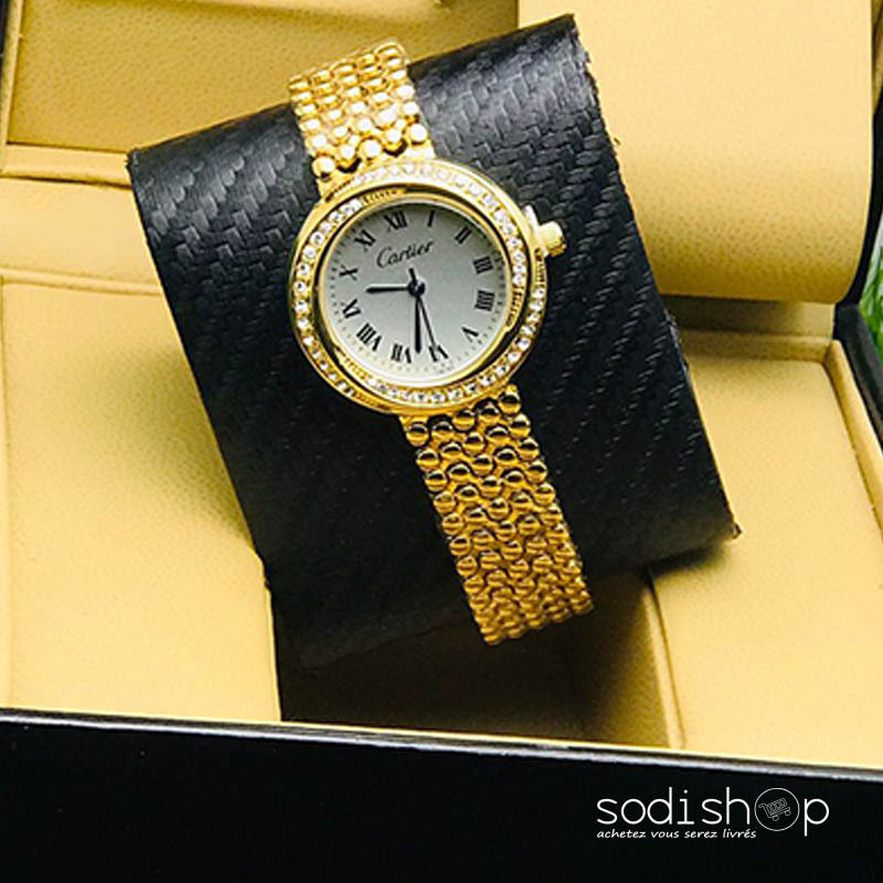 Montre Cartier Accessoire de Luxe Pour Femme Couleur Doré DIA00169 -  SodiShop