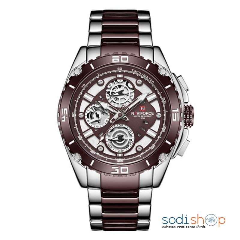 Montre Naviforce 9179 Pour Homme - Cadran Analogique Marron et Noir DIA00169