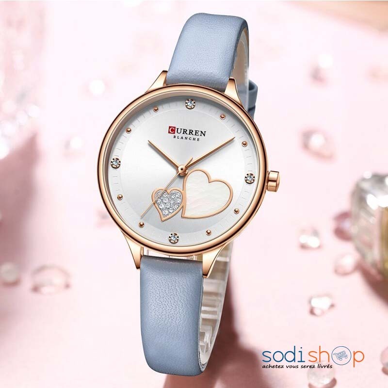 Curren Blanche 9077 Montre Pour Femme - Style Luxeux Casual Bracelet en Simili Cuir DIA00169