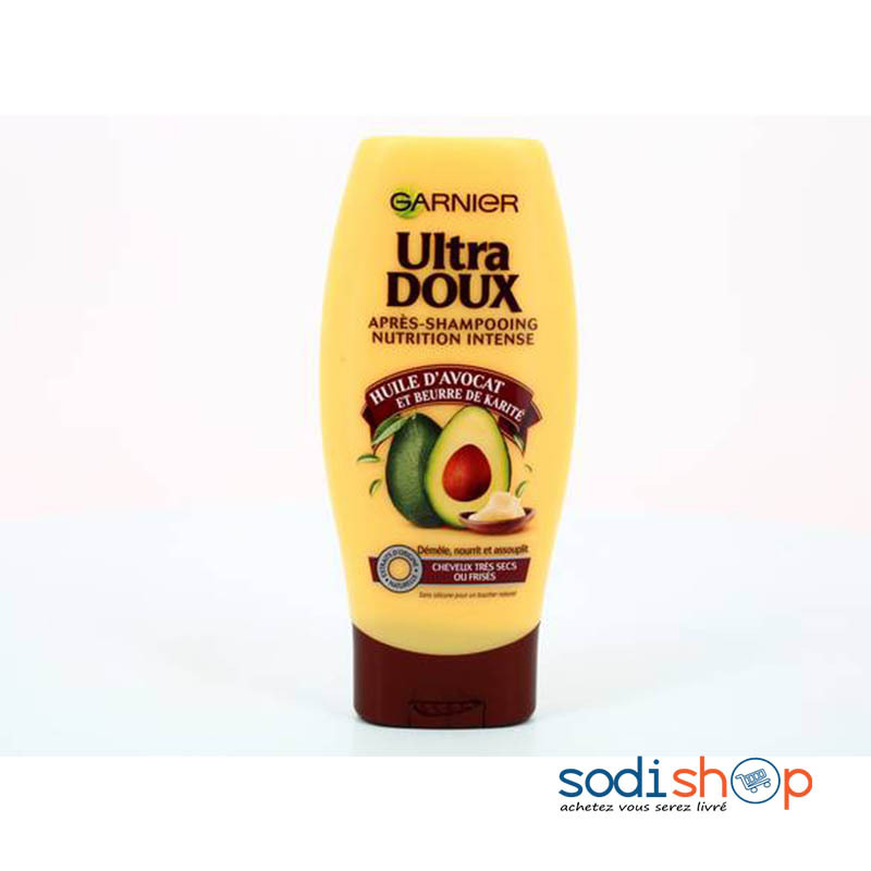 Après Shampoing Nutrition Intense Garnier Ultra Doux Huile d’Avocat et Beurre de Karité - Pour Cheveux Très Secs ou Frisés 400ml BLD00171