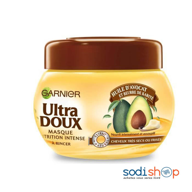 Masque Nutrition Intense Cheveux Garnier Ultra Doux - Aux Extraits d'Avocat  et Beurre de Karité 300ml BLD00171 - Sodishop