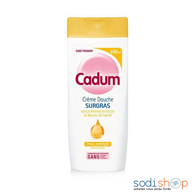 Cadum Crème Douche Surgras Huile d'Amandes Douces Bio et Beurre de Karité - Gel Douche 400ml BLD00171