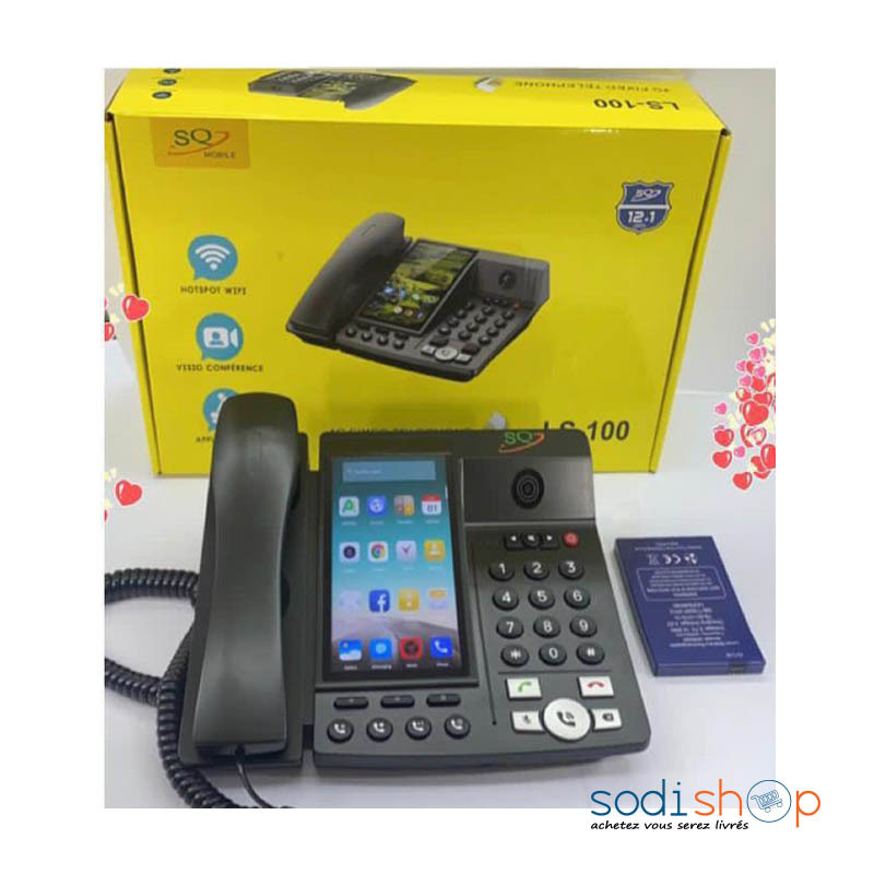 Téléphone Fixe GSM SQ Mobile LS-100 - 4G LTE - Wifi Hotspot - Bluetooth -  4000 mAh - MA0016 - Sodishop