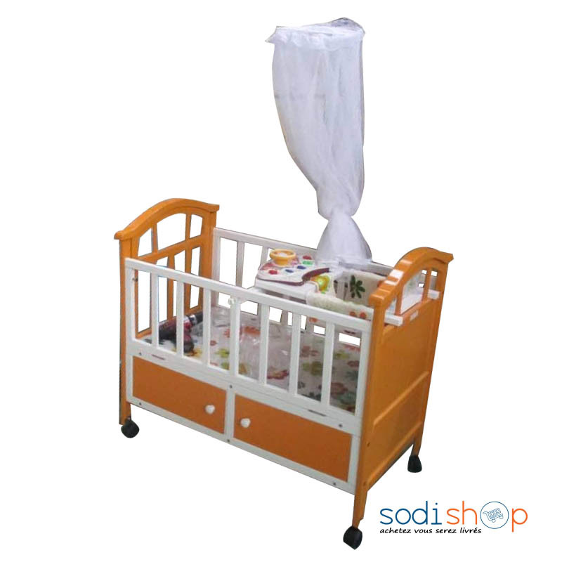 Berceau Multifonction - Lit Pour Bébé avec Moustiquaire et Espace de Jeux MDD00182