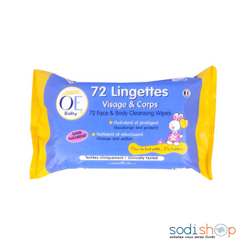 Boite de 72 Lingettes Visage et Corps - OE Baby Originel