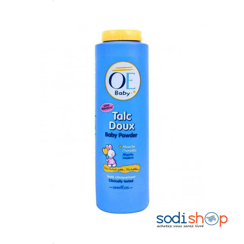 Bebino Poudres et Talc pour Bébé Bleu Sans Paraben Sans Allergènes 65g