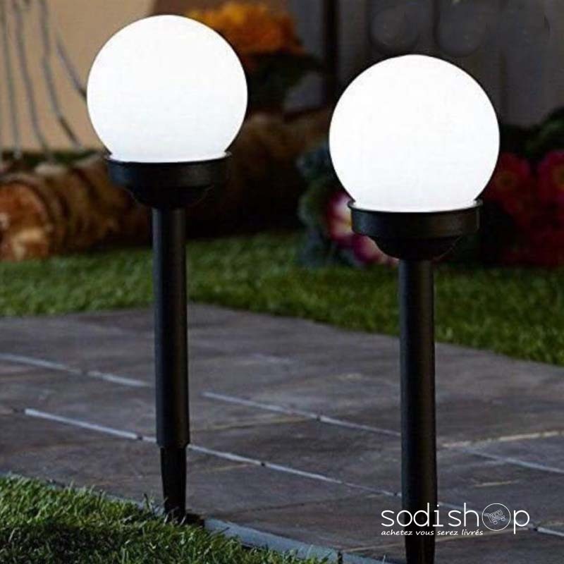 3/6x Lampes de Jardin à LED Ancrage à Piquet et Panneau Solaire