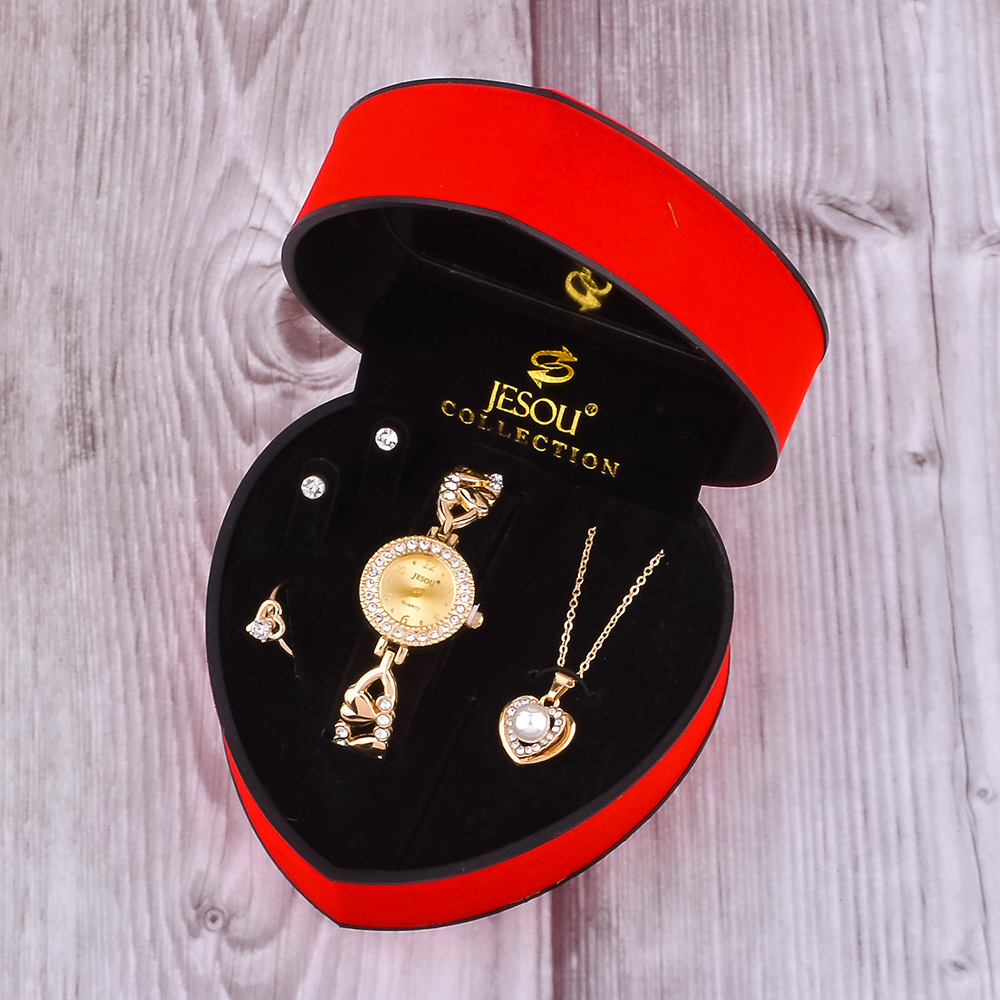 Coffret Cadeau Pour Femme - Bijoux de Luxe Collier Montre + Boucles d'Oreille Collection Jesou MKS00193