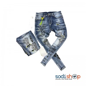 Jean Slim Imprimé - Luis Vuitton - Couleur Bleu - Pantalon Pour Homme -  OUJ00194 - Sodishop