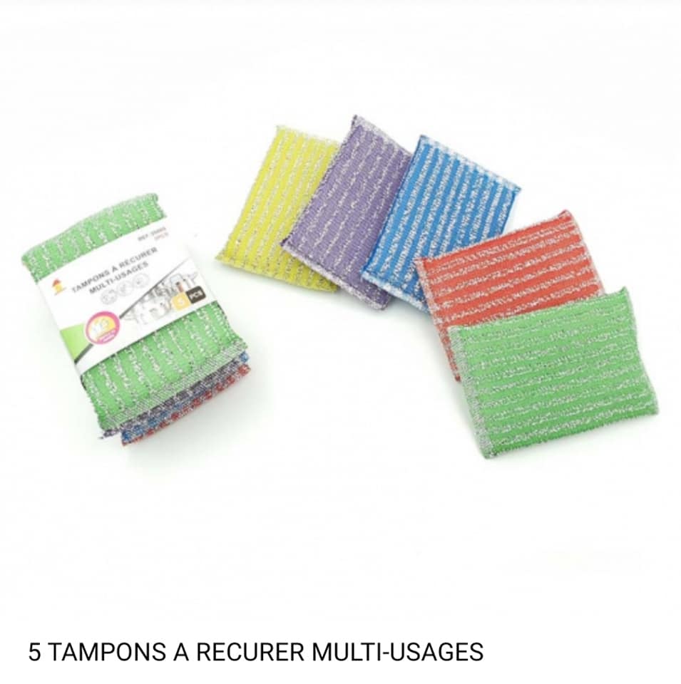 Éponge Multi-Usages 5 Pièces - Chiffon A Vaisselle - Tampon A