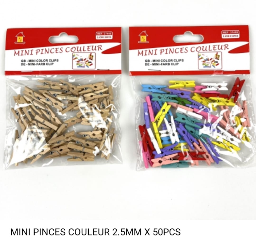 Packs Mini Pinces 18Pièces En Bois Colorées Pinces À Linge En Bois Naturel  Photo Papier Pince À Épingler Qualité Pratique BZE00199 - Sodishop