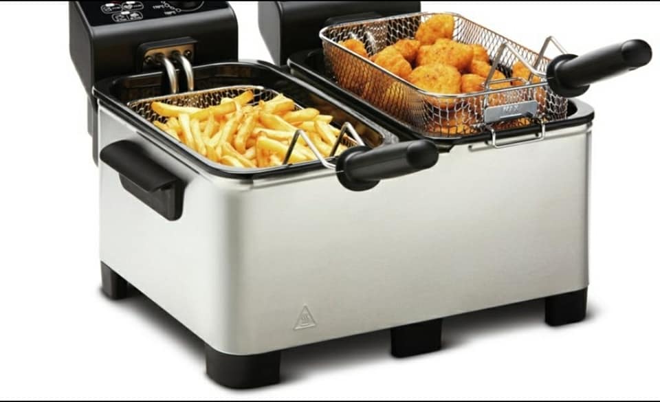 Friteuse Electrique en Acier Inoxydable Semi-Professionnelle - Double Cuve  Ustensile de Cuisine BZE00199 - Sodishop