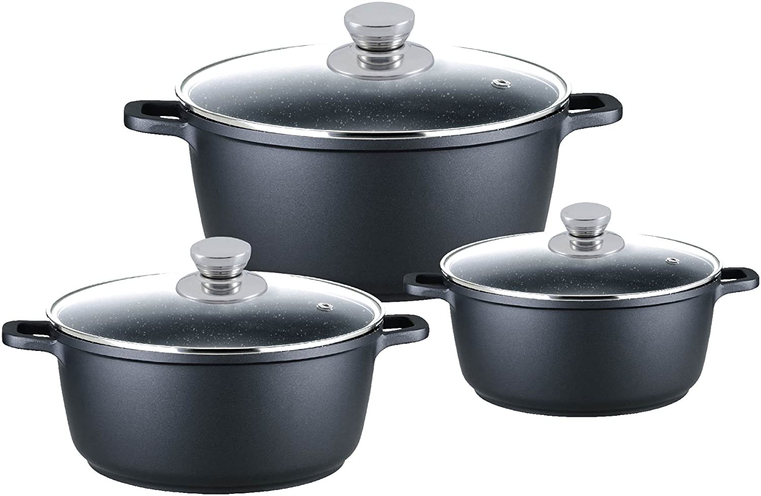 DMS® Lot de 15 casseroles avec Couvercle en Verre, casseroles