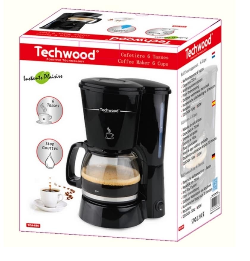 Machine à Café Techwood 6 Tasses TCA-682 - Cafetière Electrique