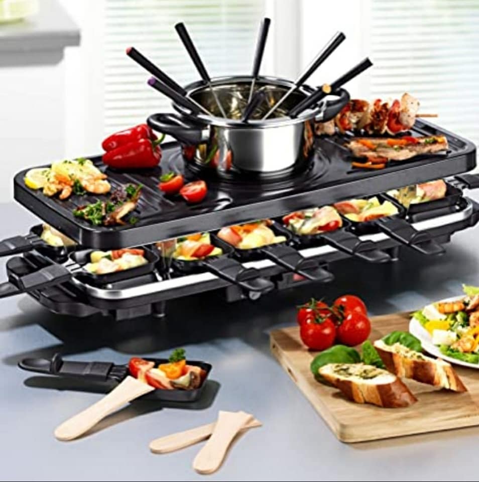 Appareil à Raclette Cuisson et Grillade - Ustensile de Cuisine 12 Personnes  BZE00199 - Sodishop