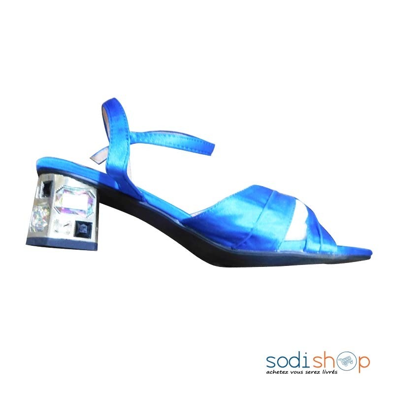 Chaussure a Talon Pour Femme Couleur Bleu avec laniere ALM00208 Sodishop