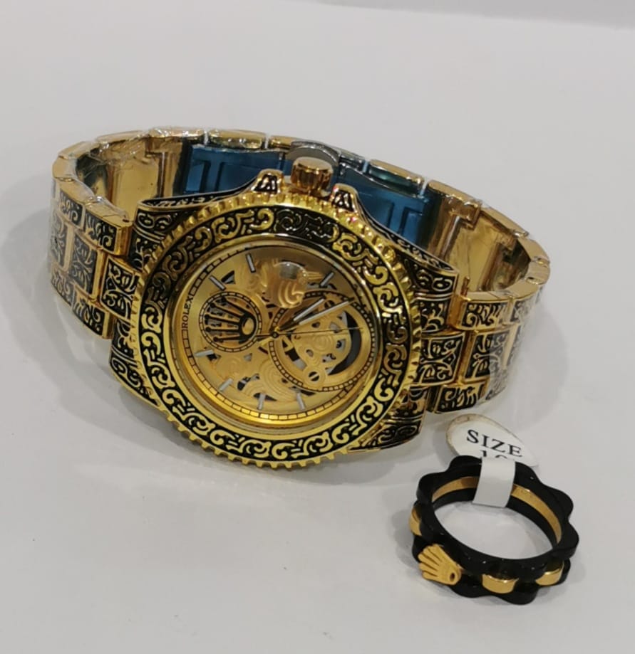 Rolex Montre Cadran et Bracelet En Acier Inoxydable Bague en