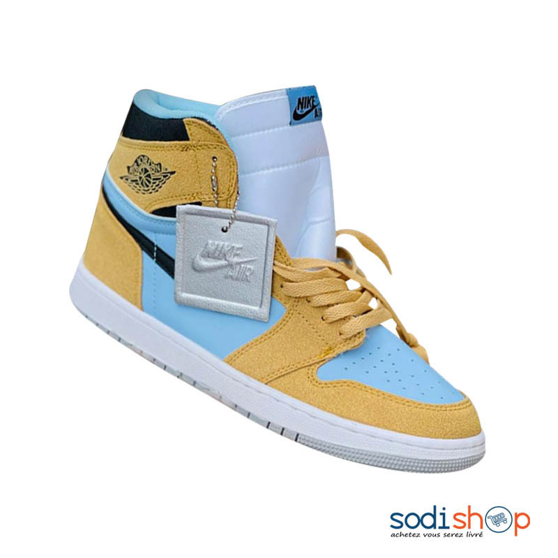 Jordan 1 sales bleu et jaune