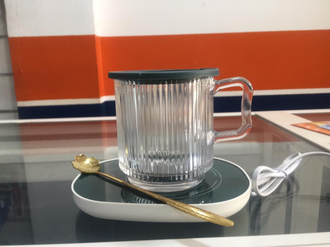 Réchaud Electrique - Plaque Chauffante Accompagnée de Bol en Verre et Cuillère - GRI00174