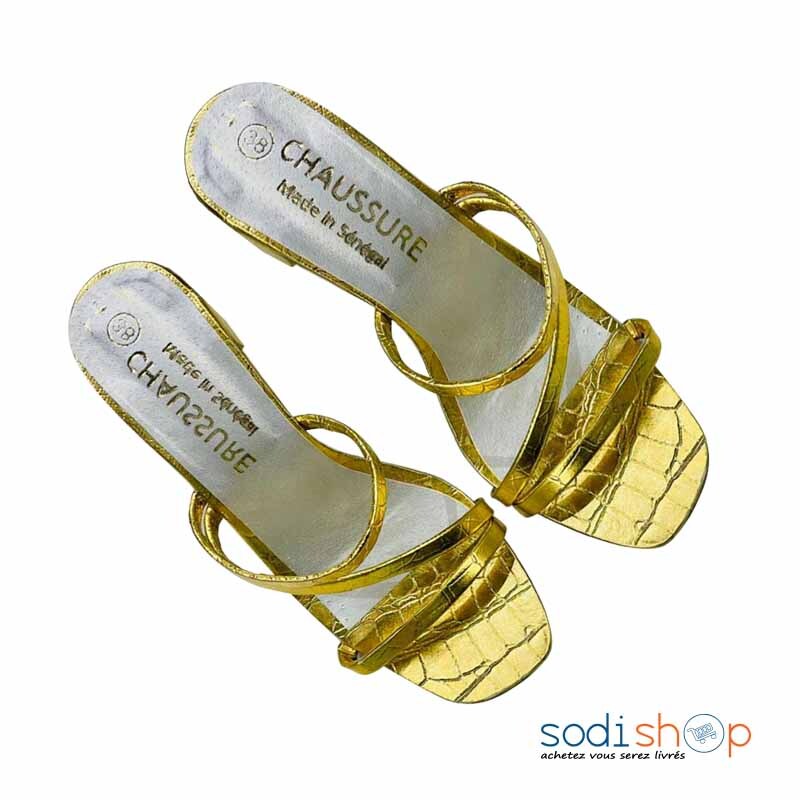 Chaussures Pour Femme Design Chic Talon de Mode Couleur Dor