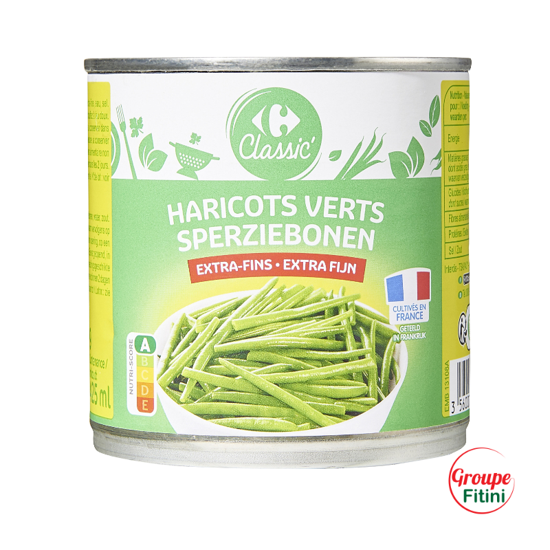 HARICOTS VERTS EXTRA FINS 400G CARREFOUR FTM00228