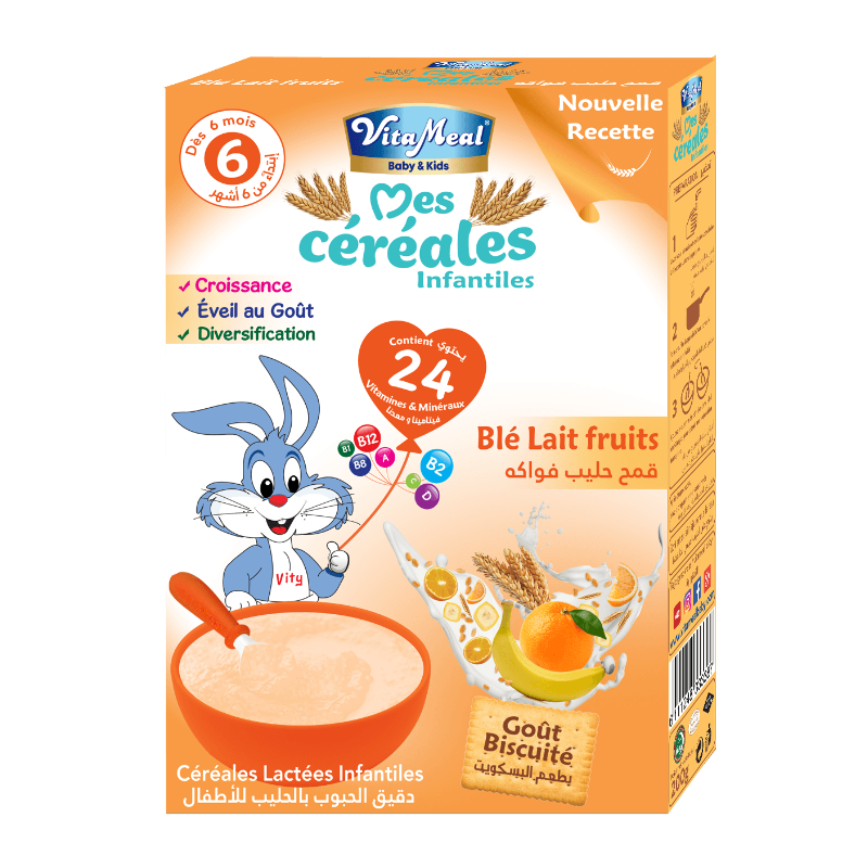 VITAMEAL CÉRÉALES BLÉ LAIT FRUITS 200GR - FTM00228