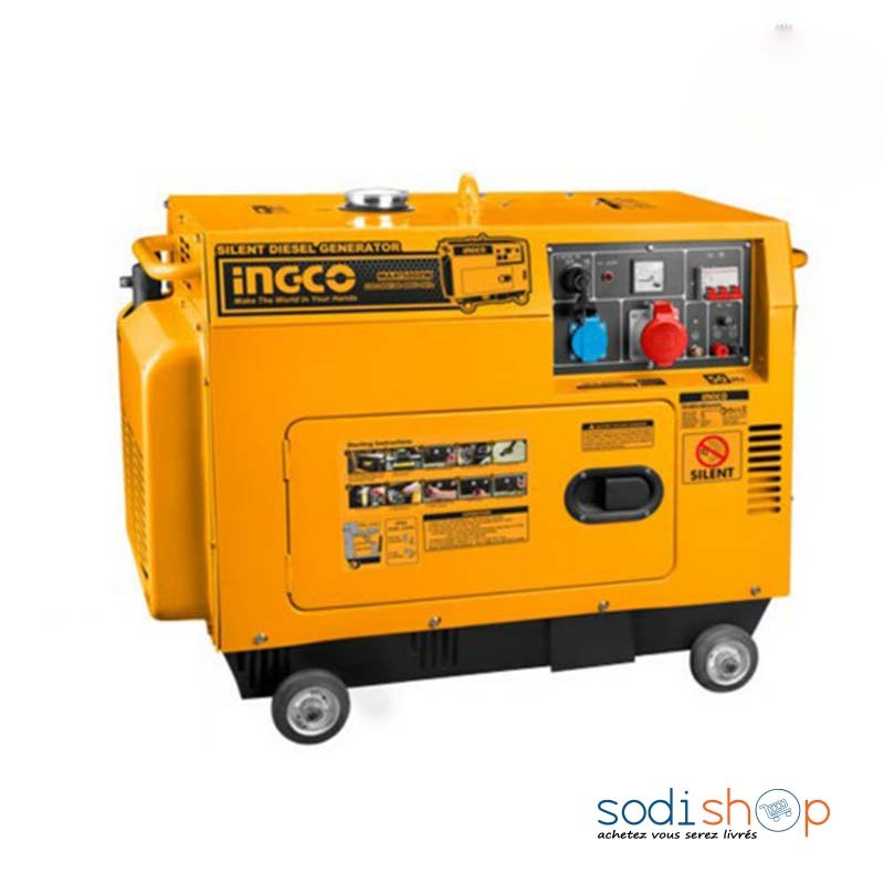 Groupe Électrogène Silencieux INGCO 8KVA GSE80001 - Générateur Diesel -  SodiShop