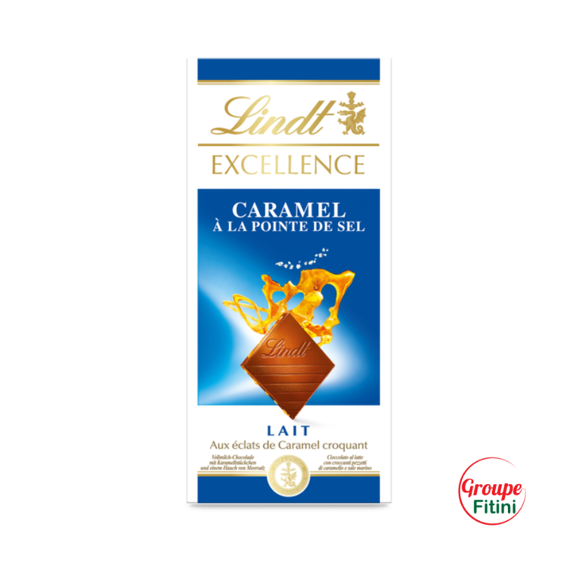 CHOCOLAT - LINDT EXCELLENCE CARAMEL A LA POINTE DE SEL 100G FTM00228