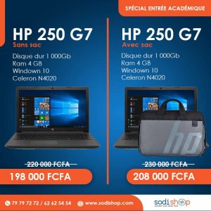 Ordinateur Portable HP 250 Core i3 4 Go RAM 500 Go HDD - Sodishop