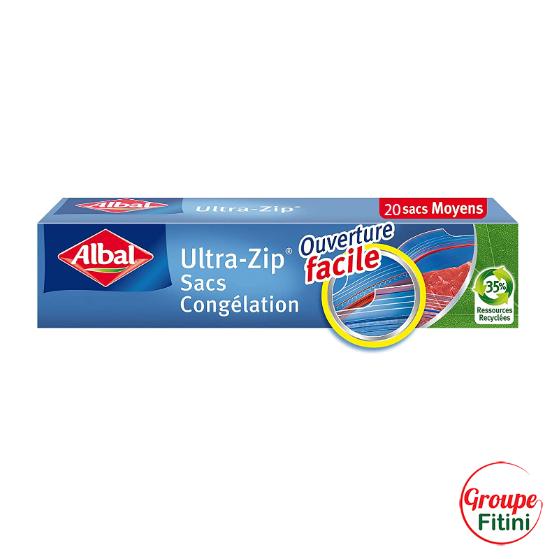 Albal Lot de 2 x 8 Sacs Congélation, Fermeture Ultra-Zip