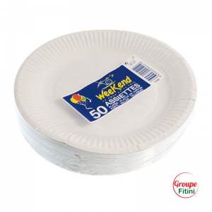 12 Assiettes en Carton - 29 cm - Blanc - Pure - Jour de Fête - Vaisselle  Jetable Eco-Responsable - Vaisselle Jetable