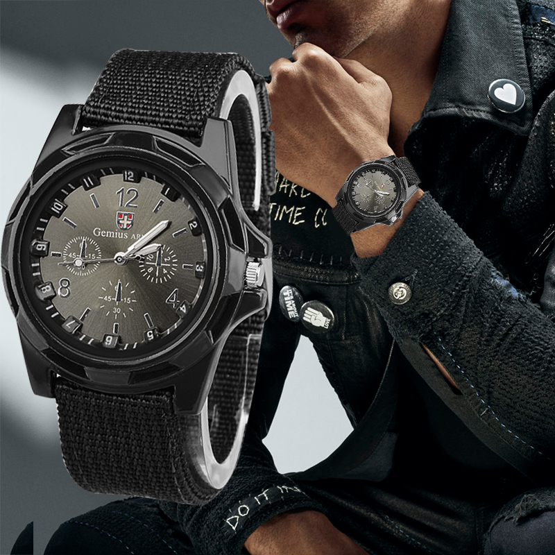 Gemius-Montre-bracelet militaire pour homme, montre de sport, bracelet en nylon, horloge de l'armée, mode AI0001