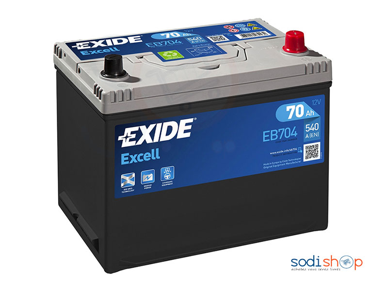 Batterie Blindée Pour Auto Exide Excell 70Ah-12 volt YE0038